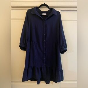 Tahari Navy Lightweight Work Style Dress